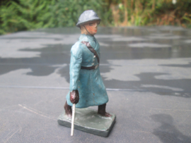 DURSO Belgium officer in trench coat blue. Belgische officier in blauw uniform, goede staat met lange jas.