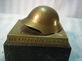 Swiss shooting price Luzern 1939 bronse helmet. Zwitserse schietprijs Wehrmannstich 1939