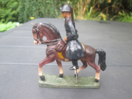 DURSO Belgium police. Belgische Rijkswacht te paard met geweer en helm