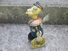 MARX TOYS made in the USA POPEYE with suitcase blikken speelgoed Popeye bewegend werkend jaren 30 opwindbaar bespeelde doch nette staat.