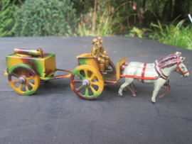 Tin toy Belgium soldiers. Blikken speelgoed Belgische soldaten met paard en wagen, keukenwagen vooroorlogs, Made in Germany klein model.