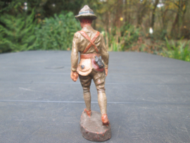 ELASTOLIN US officer soldier, Amerikaanse soldaat 10 cm. met typische hoed WO1 uniform TOP soldaatje.