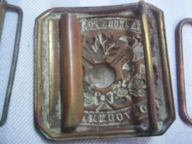 French fire department buckle 1920. Franse gesp koper brandweer.