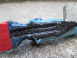 ELASTOLIN French soldier behind machine gun 1870/1871. Franse soldaat achter mitrailleur, goede staat zeldzaam stuk.