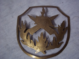 Badge Indonesian fire department, nicely made. Brandweer embleem uit Indonesie.