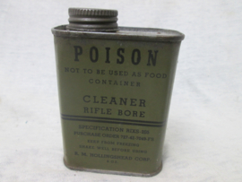 US- Army cleaner rifle bore. Amerikaans blikje met wapen olie 1942 met inhoud, blikje in goede staat.