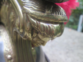 French M 1874 Cuirassier helmet NCO. complete with liner. Marked BREVETE , SGDG. Franse kurassiers helm ook gedragen in het begin van de oorlog 1914/1915, gebruikte doch goede staat.