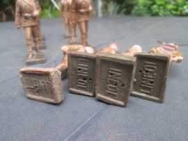LINEOL 10 Belgium soldiers 10 cm marching. 10 belgische soldaten te voet groot model antiek. bespeelde staat