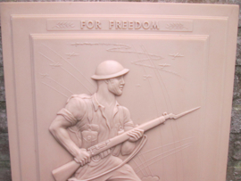 British memorial plaque for buying war bounds.  Salute the Soldier week. FOR FREEDOM War saving campaign 1944. presented by the war- office.