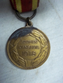 Medal Finland 1914-1918 with ribbon. Finse herinnerings medaille WO1 aan lint