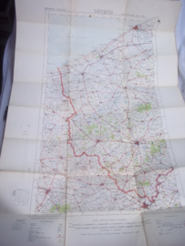 British map Belgium OSTEND from the War Office 1911, nice detailed map. Engelse leger kaart Belgie Oostende Ieper, het Westelijk front, mooi gemarkeerd leuk WO1 document uit 1911.