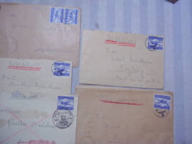 7 German covers with stamps. 7 Duitse enveloppe met stempels en zegels.