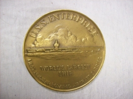 US medal, USS Enterprise, world largest ship.Amerikaanse penning Vliegdekschip
