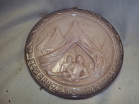 Dutch remembrance plate made of China, armycamp Nederlands herinnerings tegel van porselein rond 1910 - 1920 van het legerkamp HARSKAMP.