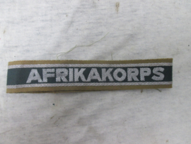 German BeVo- like Cuff-title AFRIKA KORPS. Duitse mouwband BeVo- Afrika-Korps gedragen staat uniform-removed. Ärmelstreifen D.A.K..