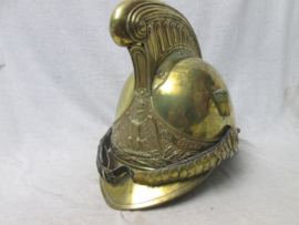 French helmet, Fire brigade M-1855 Franse brandweerhelm pompiers model 1855 met nog het originele binnenwerk. zeer nette staat.