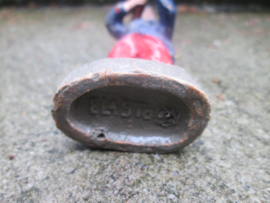 ELASTOLIN 10 cm. French soldier shooting. Franse soldaat schietend goede staat antiek speelgoed.