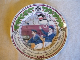 Remembrance plate Reichsmarine, Kriegsmarine 1914. Duits wandbord kleurrijke afbeelding