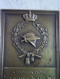 Belgium plaque 1922- 1932 for the vets of world war 1. Belgische plaquette 10 jaar wallonische oud strijders vereniging.