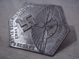 German plaque of the NSFK. lost some silver finish. Duitse plakette  ITH- Segelflug- Wettbewerb Gruppe 2 und 3- N.S.F.K.  National Sozialistisches Fliegerkorps met de Icarus als symbool 1939.