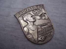 German tinnie, rally badge. Duitse tinnie Gaufest RfL Karlsruhe 21-28 juli 1935.