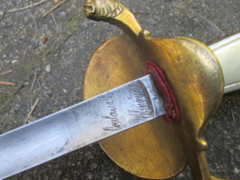 Dutch sword. Nederlands staten degen, voor bestuursleden zoals burgemeesters en leden Staten-Generaal, met het Je Maintendrai logo, vuurverguld met etsing, parlemoeren handvat. decoratief stuk.