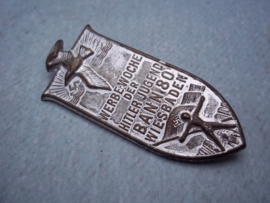 German tinnie, rally badge, Duitse tinnie Werbewoche der Hitler-Jugend BANN 80 Wiesbaden. met maker op de achterkant  Paulmann & Cron Ludenscheid.