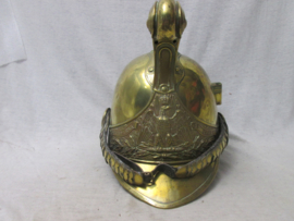 French helmet, Fire brigade M-1855 Franse brandweerhelm pompiers model 1855 met nog het originele binnenwerk. zeer nette staat.