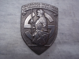 German tinnie, rally badge, Duitse tinnie Gautag 1936 Hildesheim Süd Hannover- Braunschweig 12/14 juni