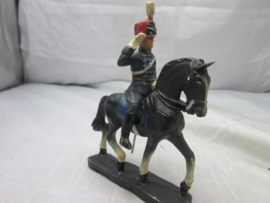 DURSO Prins Bernhard op paard in volledig uniform Blauwe Huzaar TOP staat zeldzaam stuk.