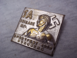 German tinnie, rally badge, Duitse Tinnie SA Brigade Mittel Franken - sportfest 1933 Nurnberg.