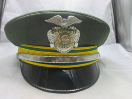 American Police cap State of Nevada. Amerikaanse politie pet origineel met nog zijn naamkaartje. petten in deze staat zijn nu moeilijk of niet meer te koop in Amerika. het uitvoeren is ook al een probleem. TOP stuk.