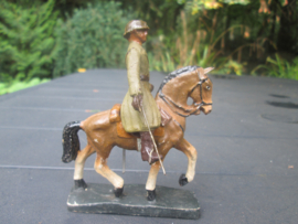 DURSO Belgium officer with sword on horse. Belgische officier op paard met lange jas en sabel.
