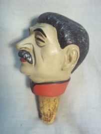 Cork with the face of Stalin. Karikatuur sluitdop, kurk met het hoofd van STALIN.