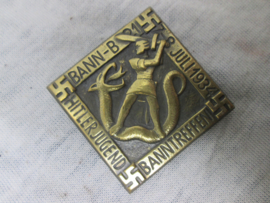 German tinnie, rally badge Duitse tinnie, Hitler- Jugend Banntreffen Bann-B-21 - 7/8 juli 1934 no maker, geen hersteller .