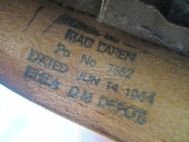 USAF officers tropical cap crusher patern. nicely marked MAC LAREN PoNo 7552 Dated June 14 1944. PHILA QM DEPOT.  Amerikaanse zomer per crusher model.