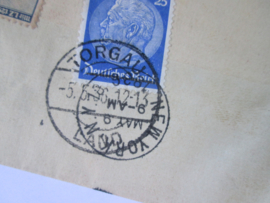Enveloppe Duitse luchtpost FLUGPOST Duitsland- Amerika met vliegtuig en of zepplin. zeer bijzonder gestempeld. Deutsche Luftpost German Airmail.