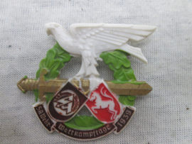 German tinnie, rally badge, Duitse tinnie, SA- gruppe Westfalen, SA Wehr- Wettkampftage 1939, hersteller Steinhauer en Lück. gemaakt van plastik. zeer nette staat