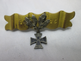 German sweetheart with iron cross. Duits herinnerings speldje 1914-1915 met ijzeren kruis 1914