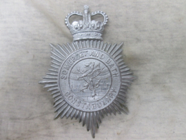 Helmet badge for the Bobbyhelmet. Somerset and bath Constabulary. Helmplaat voor de Bobbyhelm met 3 bevestigings oogjes.