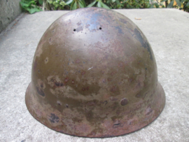 Japanese helmet M-1890, nicely marked used condition, Japanse staalhelm. met originele ster en binnenwerk, mooi gemarkeerd, moeilijk te vinden helm in originele staat. gedragen complete staat.
