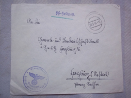 German SS- Feldpost cover. Duitse enveloppe met SS-Feldpost
