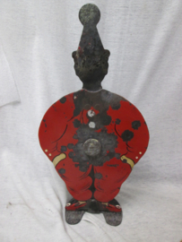 Iron shooting targer 1927. Metalen schietschijf in de vorm van een clown uit de jaren 20 (1927), in de originele doos van de Diana Luftgewehr Scheibe. zeldzaam stuk. schietschijven van metaal zijn ziezo moeilijk te vinden.