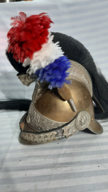 French helmet Gendarmerie au cheval, officer. very rare. Franse helm gedragen door de Franse gendarmerie te paard, Gendarmerie au cheval. dit is de officiers uitvoering, die je zelden tegen komt. in een perfekte staat.