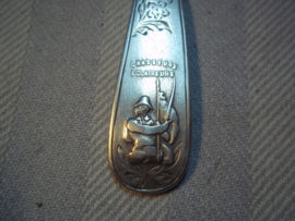 Belgium silver hallmarked spoon.Zilveren lepel, 3-4-juni 1900 te Beverloo, bekend legerkamp van de Jagers- Verkenners, Chasseurs-eclaireus, zeer bijzonder, met zilver stempels.