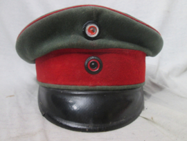 German NCO Artillery cap fieldgrey. Duitse manschappen/ Onderofficierspet feldgrau Artillerie kepie, Würtemberg, zeer nette gebruikte staat met 3 kleine motgaatjes niet storend, zeldzame pet.