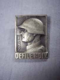 Swiss badge, Zwitsers speldje embleem Defile 1e Divisie 1937