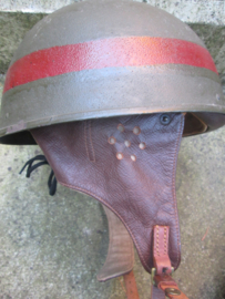 British dispatcher helmet BMB- 1944 in nearly MINT condition, used by the Belgium Army Forces. Engelse motorhelm in TOP staat, gebruikt in het Belgische leger. met PM (Patrouille Militair).
