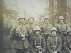 German photo ,Duitse foto stoottroepen met gasmasker WO 1.
