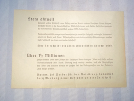 Duits reclame pamflet voor het tijdschrift Das Deutsche Rote Kreuz. 20 bij 14 cm.